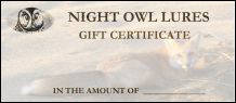 Night Owl Lures Gift Certificate